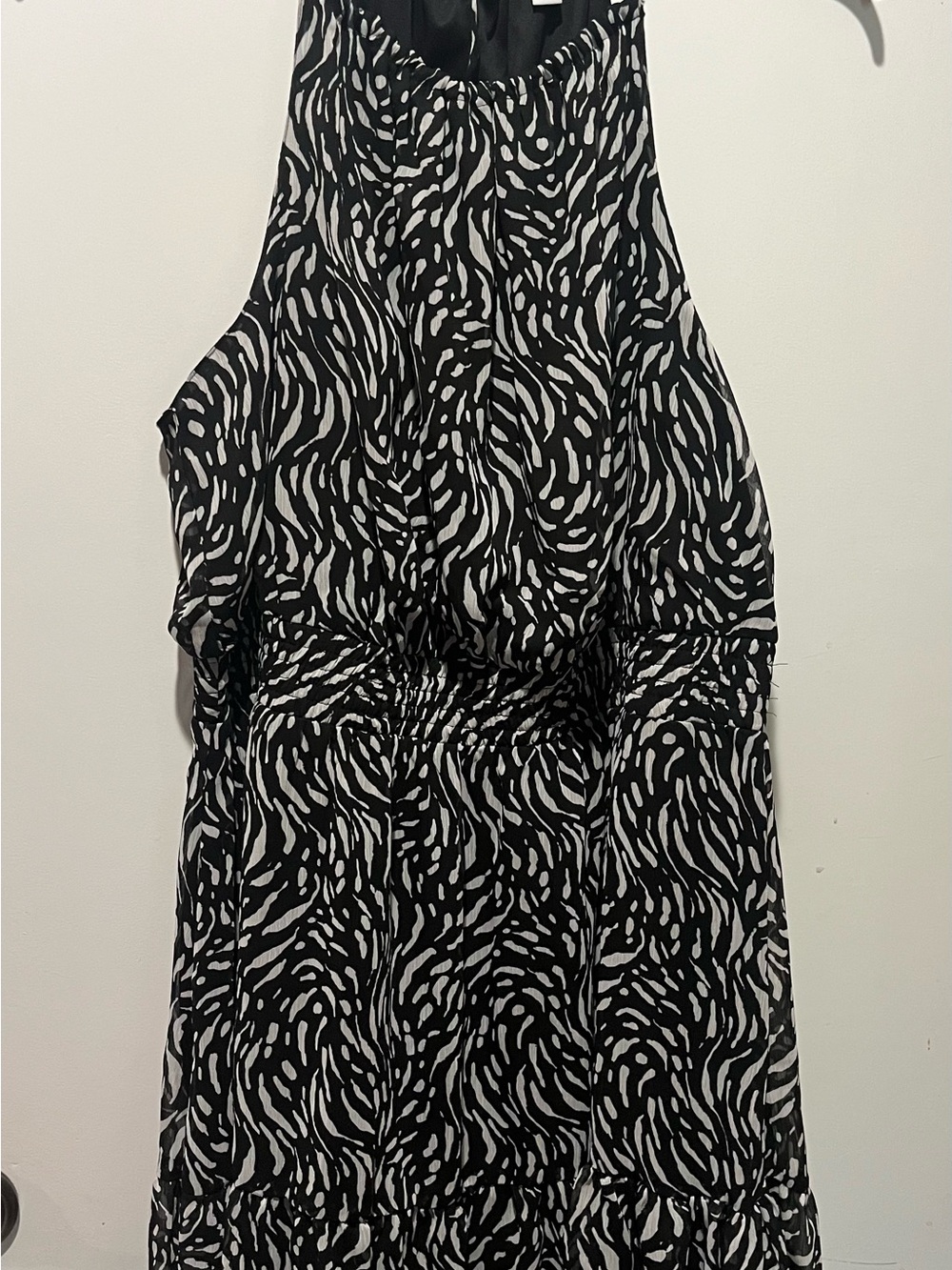 Nine West Black and White Halter Mini Dress